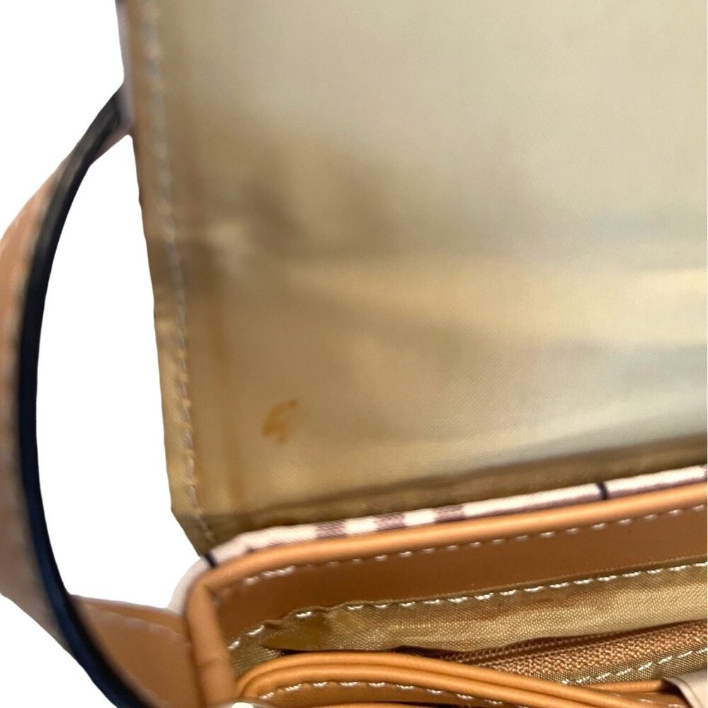 Crossbody Purse Shoulder Strap Adjustable Brown Plaid Satchel Organizer Handbag - Picture 9 of 12